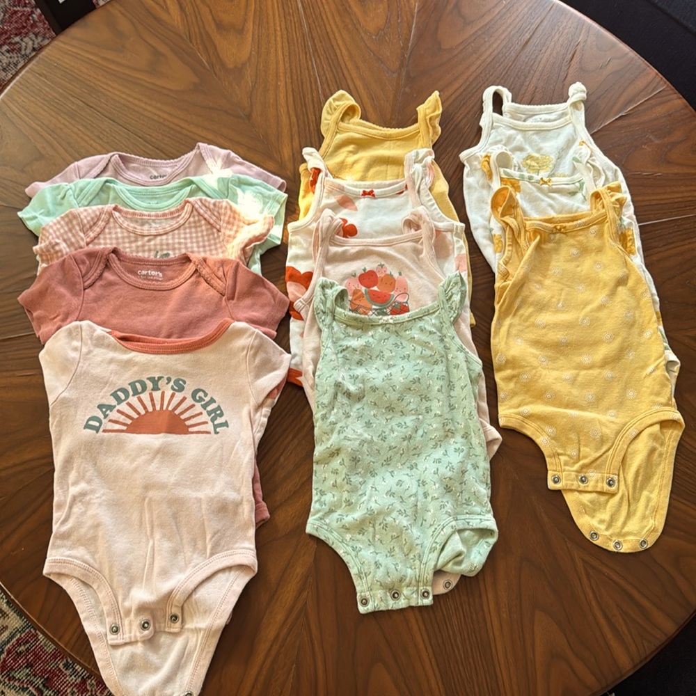 6 months baby girl onsies mostly carters